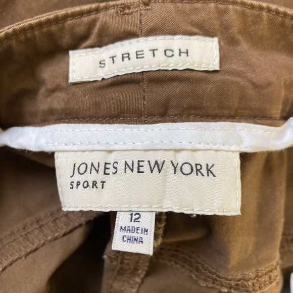 Jones New York Sport Capri Brown 12‎ Large Pant Pocket Stretch Work Career - Picture 3 of 4